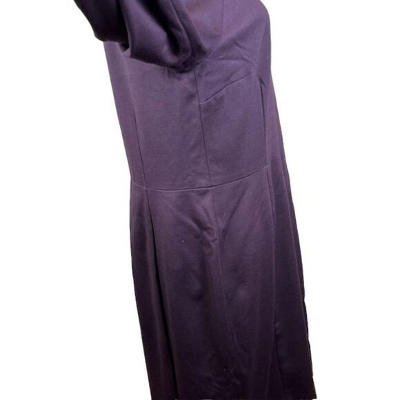 Banana Republic Deep Purple Dress Rayon Nylon Spandex Back Zip 14 - Picture 4 of 11